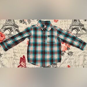 Carter’s Baby/Toddler Boy’s Collared Button Down Plaid Dress Shirt sz 24 months